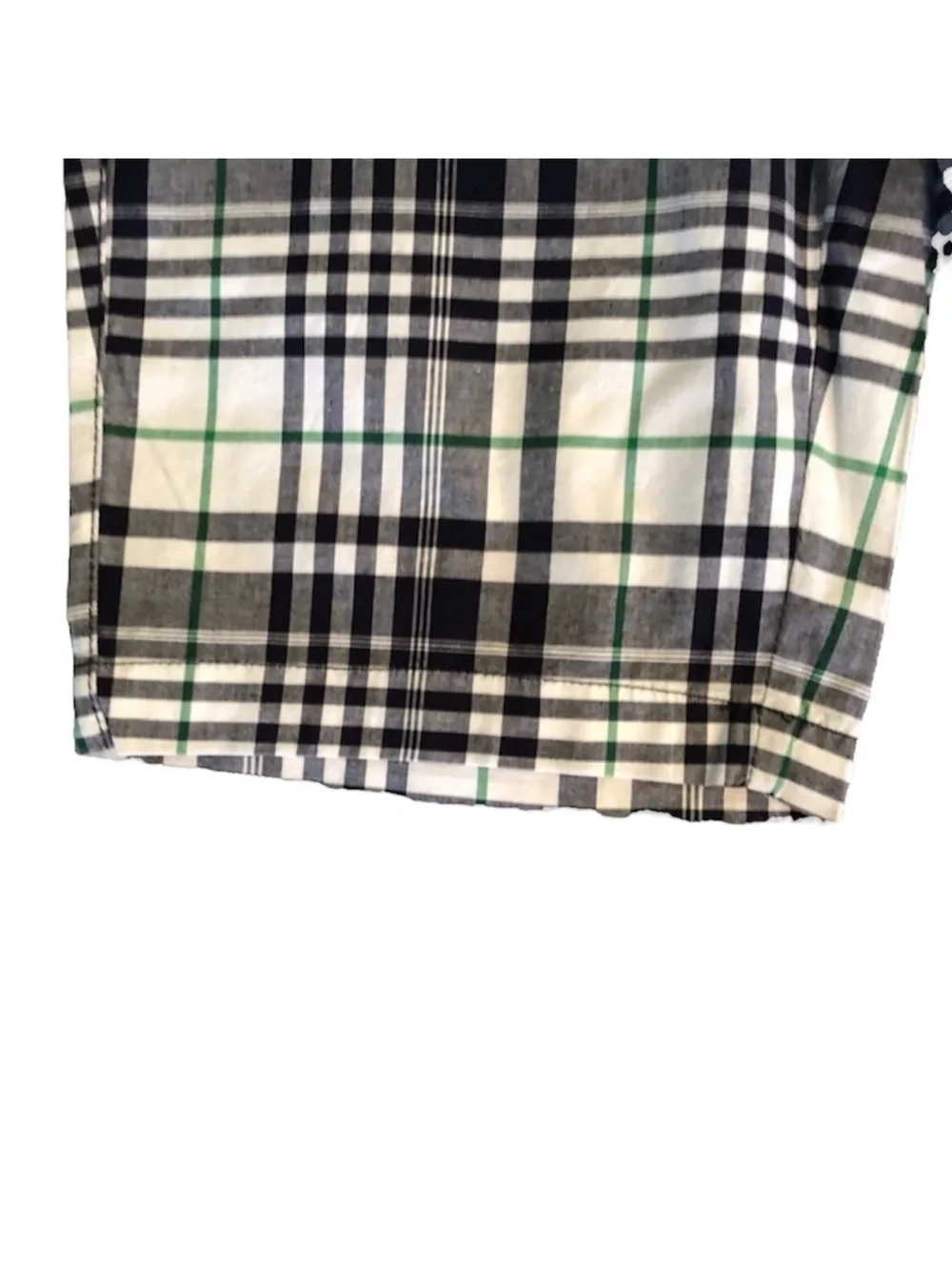NWT Smart Set plaid print navy white green golf athleisure Bermuda short size 7 - Picture 5 of 15